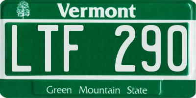 VT license plate LTF290