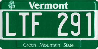 VT license plate LTF291