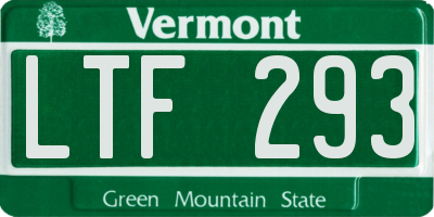 VT license plate LTF293