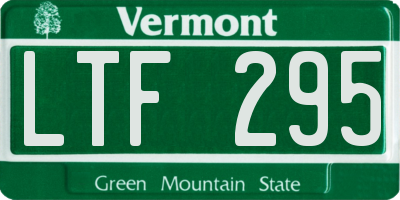 VT license plate LTF295