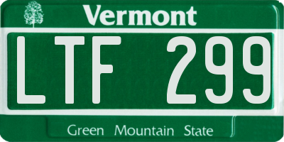 VT license plate LTF299