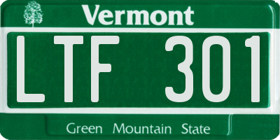 VT license plate LTF301