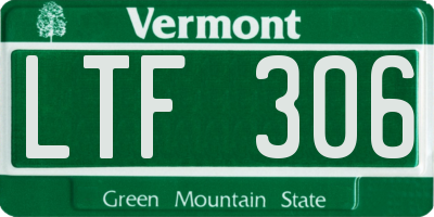 VT license plate LTF306