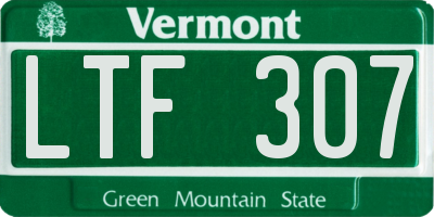 VT license plate LTF307