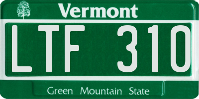 VT license plate LTF310