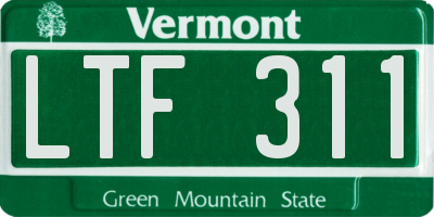 VT license plate LTF311