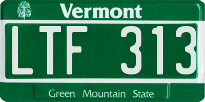 VT license plate LTF313
