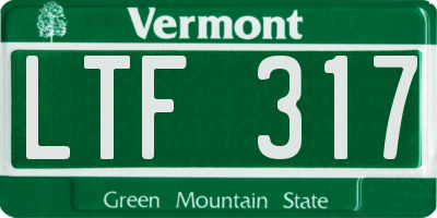 VT license plate LTF317