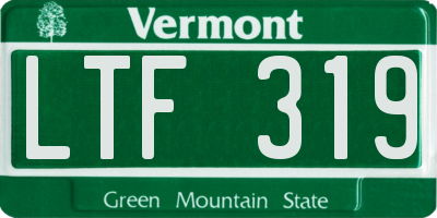 VT license plate LTF319