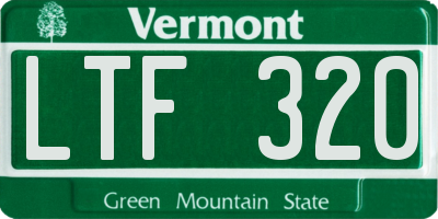 VT license plate LTF320