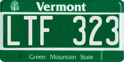 VT license plate LTF323