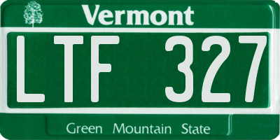 VT license plate LTF327