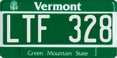 VT license plate LTF328