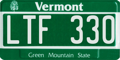 VT license plate LTF330