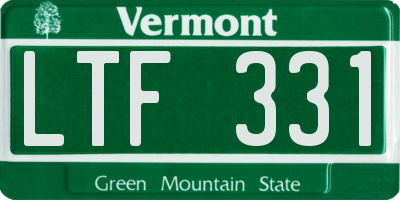 VT license plate LTF331