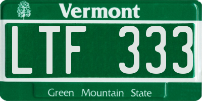 VT license plate LTF333