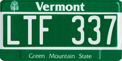 VT license plate LTF337