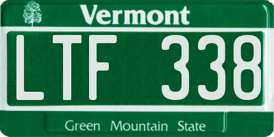 VT license plate LTF338