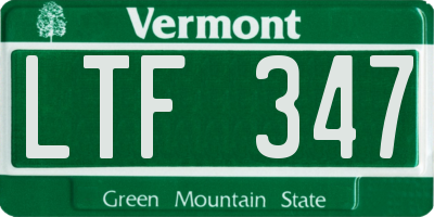 VT license plate LTF347