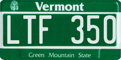 VT license plate LTF350
