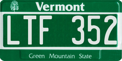 VT license plate LTF352