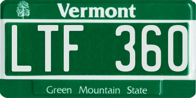 VT license plate LTF360
