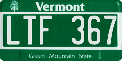 VT license plate LTF367