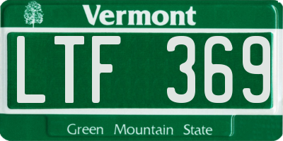 VT license plate LTF369