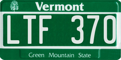 VT license plate LTF370
