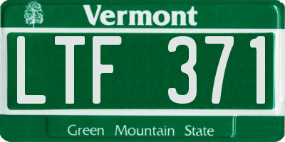 VT license plate LTF371