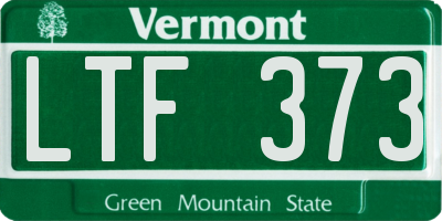 VT license plate LTF373