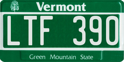 VT license plate LTF390