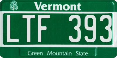 VT license plate LTF393
