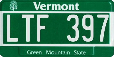 VT license plate LTF397