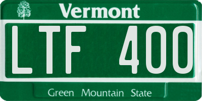 VT license plate LTF400