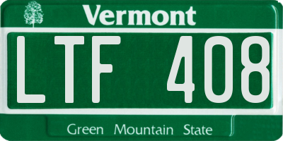 VT license plate LTF408