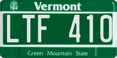 VT license plate LTF410