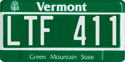 VT license plate LTF411
