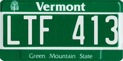 VT license plate LTF413