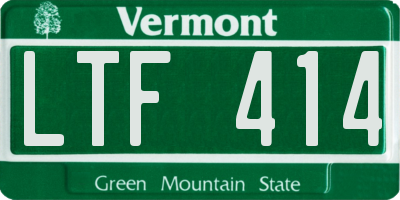 VT license plate LTF414