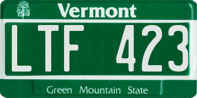VT license plate LTF423