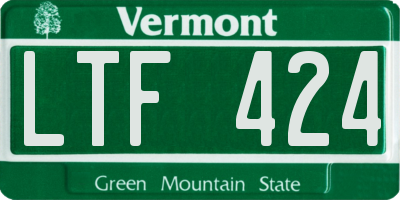 VT license plate LTF424