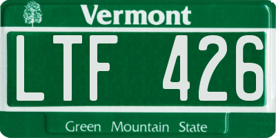 VT license plate LTF426