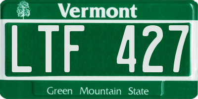 VT license plate LTF427