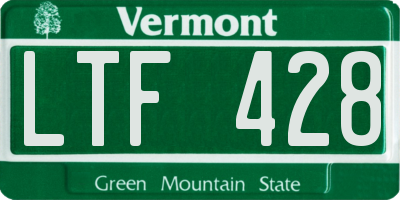 VT license plate LTF428