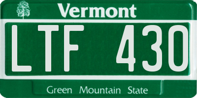 VT license plate LTF430