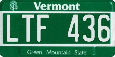 VT license plate LTF436
