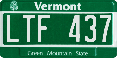VT license plate LTF437