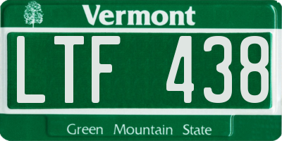 VT license plate LTF438