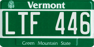 VT license plate LTF446